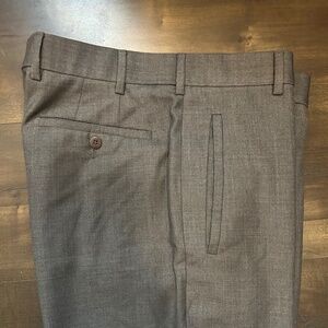 Zanella Tyoon Made in Italy Super 120s Wool Gray Flat Front Trousers Men’s 33